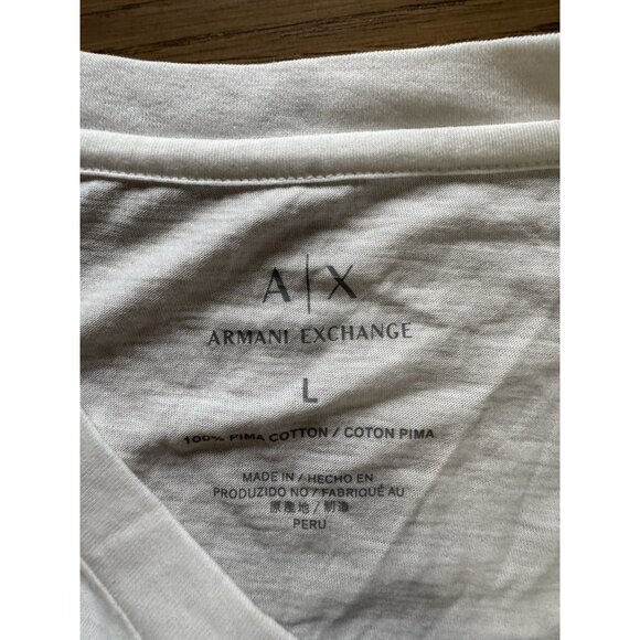 Armani Exchange AX Shirt Women Size Large Cotton Short Sleeve Graphic Print NWT - Picture 3 of 14